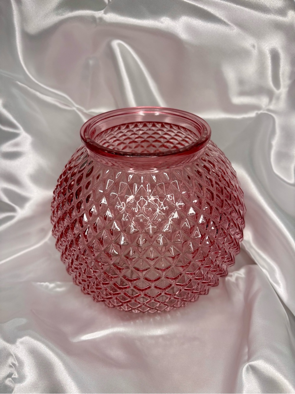 Pink Textured Large Bubble Glass Vase Home Decor